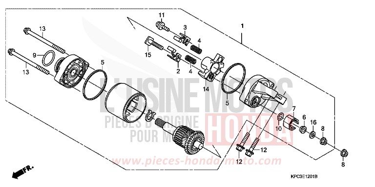 ANLASSER (XL125V7/8) von Varadero 125 PEARL CONCOURS BLACK (NHA65) von 2007